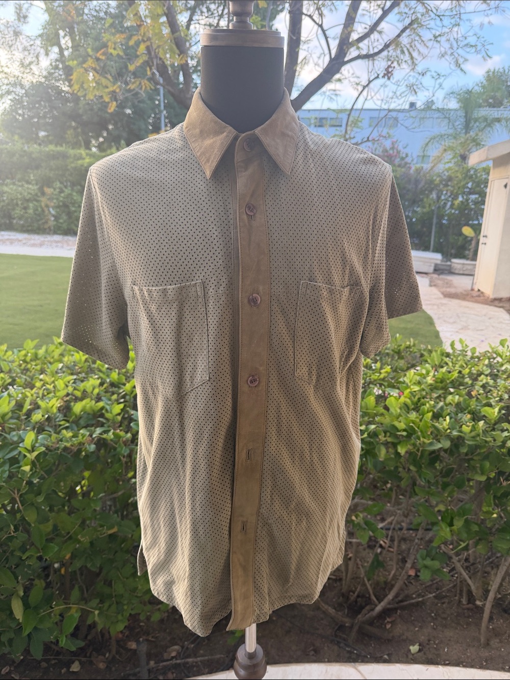 TORRAS Made in Spain Perforated Suede Leather Shirt Jacket Men’s Size 48